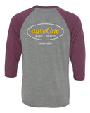 aliveOne Unisex Three-Quarter Sleeve (Maroon)