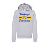 YOUTH - Vikings Football - Retro Helmet - Fleece Hoodie