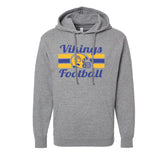 ADULT - Vikings Football - Retro Helmet - Fleece Hoodie