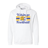 ADULT - Vikings Football - Retro Helmet - Fleece Hoodie