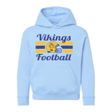 YOUTH - Vikings Football - Retro Helmet - Fleece Hoodie