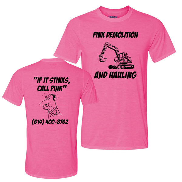 Pink Demolition Poly Blend T-Shirt