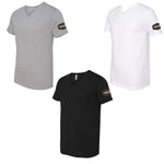 Left Sleeve Logo - Worthington Tavern - Unisex blend VNECK T-Shirt