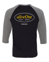 aliveOne Unisex Three-Quarter Sleeve (Black)
